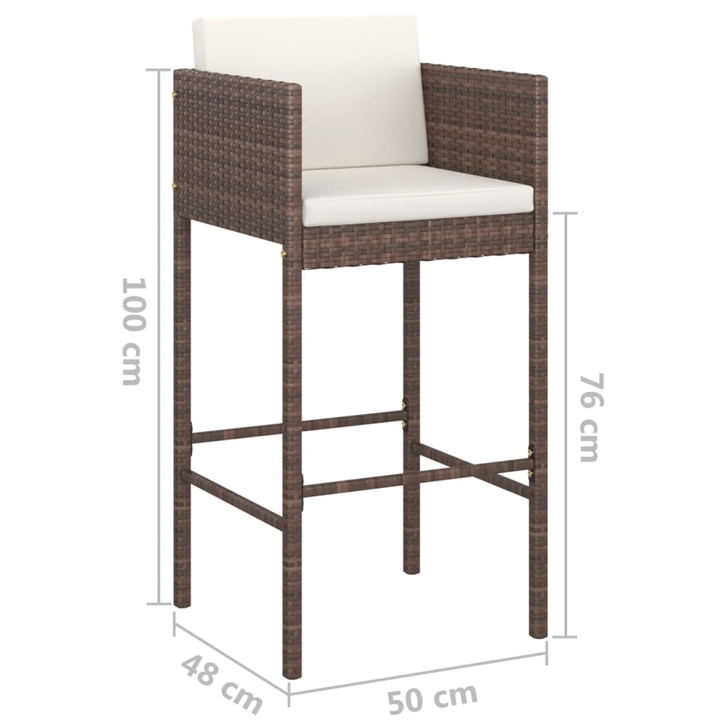 Garden Bar Set | , Cream White | Pe Rattan, Powder-Coated Steel