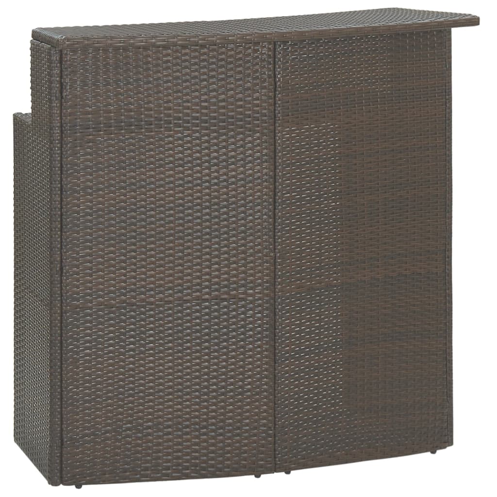 3 Piece Garden Bar Set With Cushions Poly Rattan
