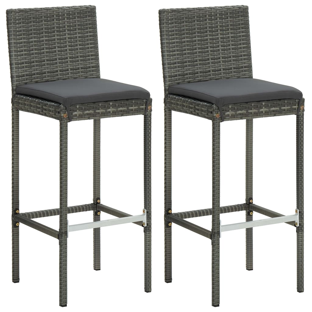 3 Piece Garden Bar Set With Cushions Poly Rattan