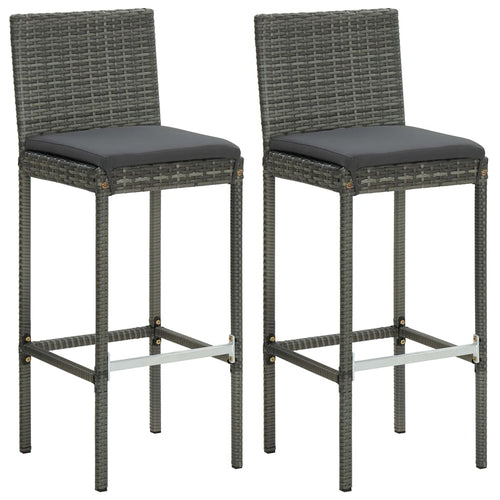 3 Piece Garden Bar Set With Cushions Poly Rattan