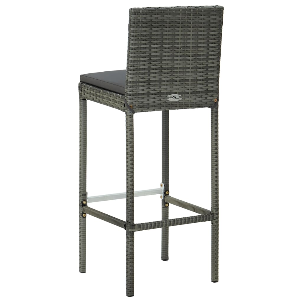 3 Piece Garden Bar Set With Cushions Poly Rattan