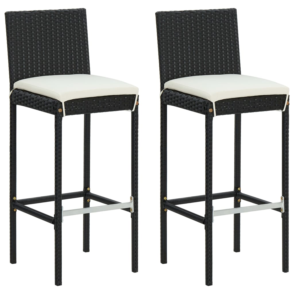 3 Piece Garden Bar Set With Cushions Poly Rattan