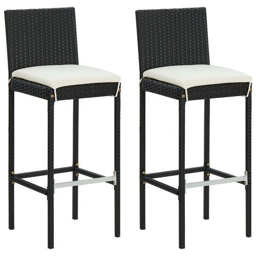 3 Piece Garden Bar Set With Cushions Poly Rattan