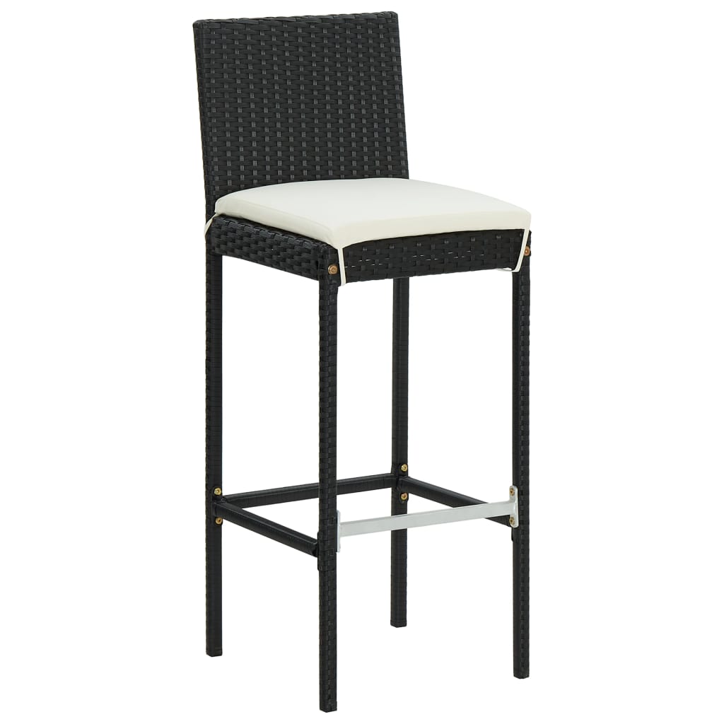 3 Piece Garden Bar Set With Cushions Poly Rattan