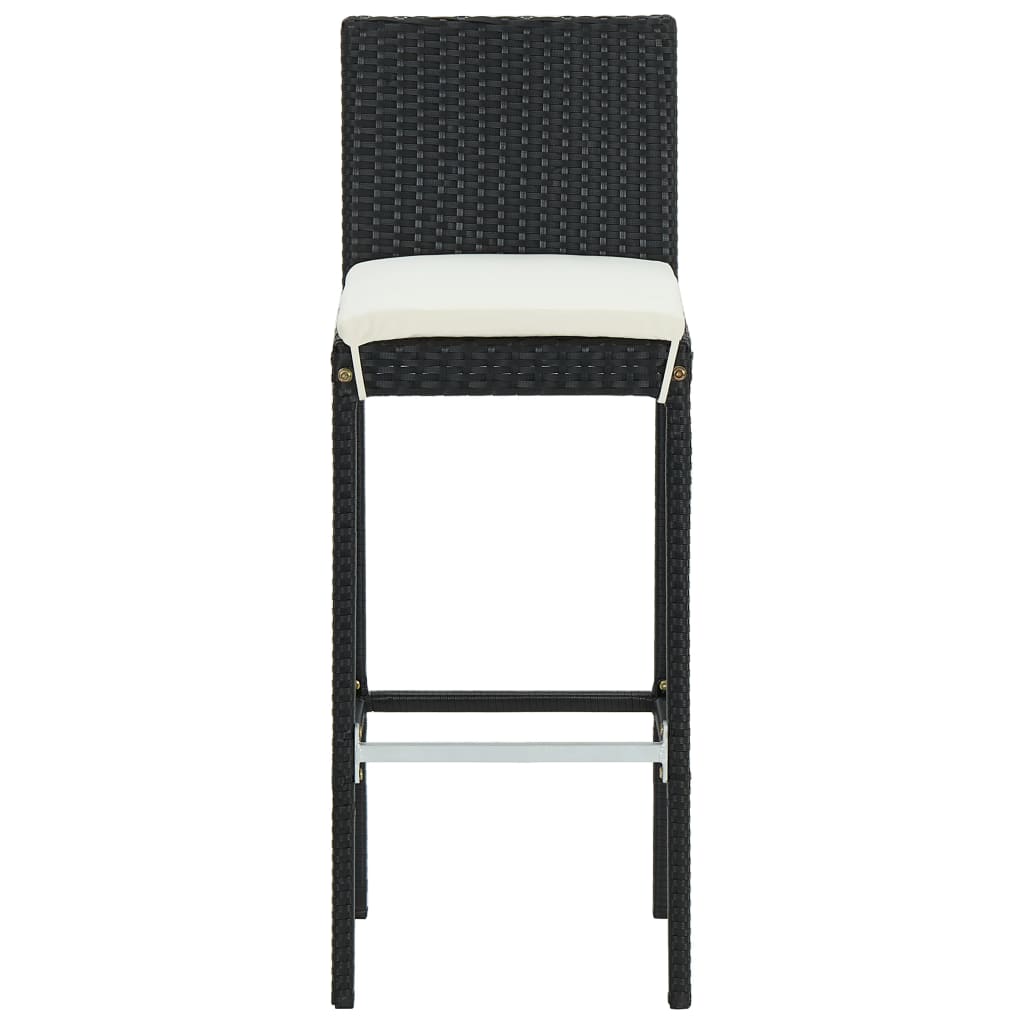 3 Piece Garden Bar Set With Cushions Poly Rattan