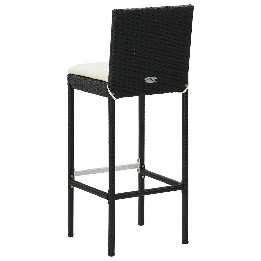 3 Piece Garden Bar Set With Cushions Poly Rattan