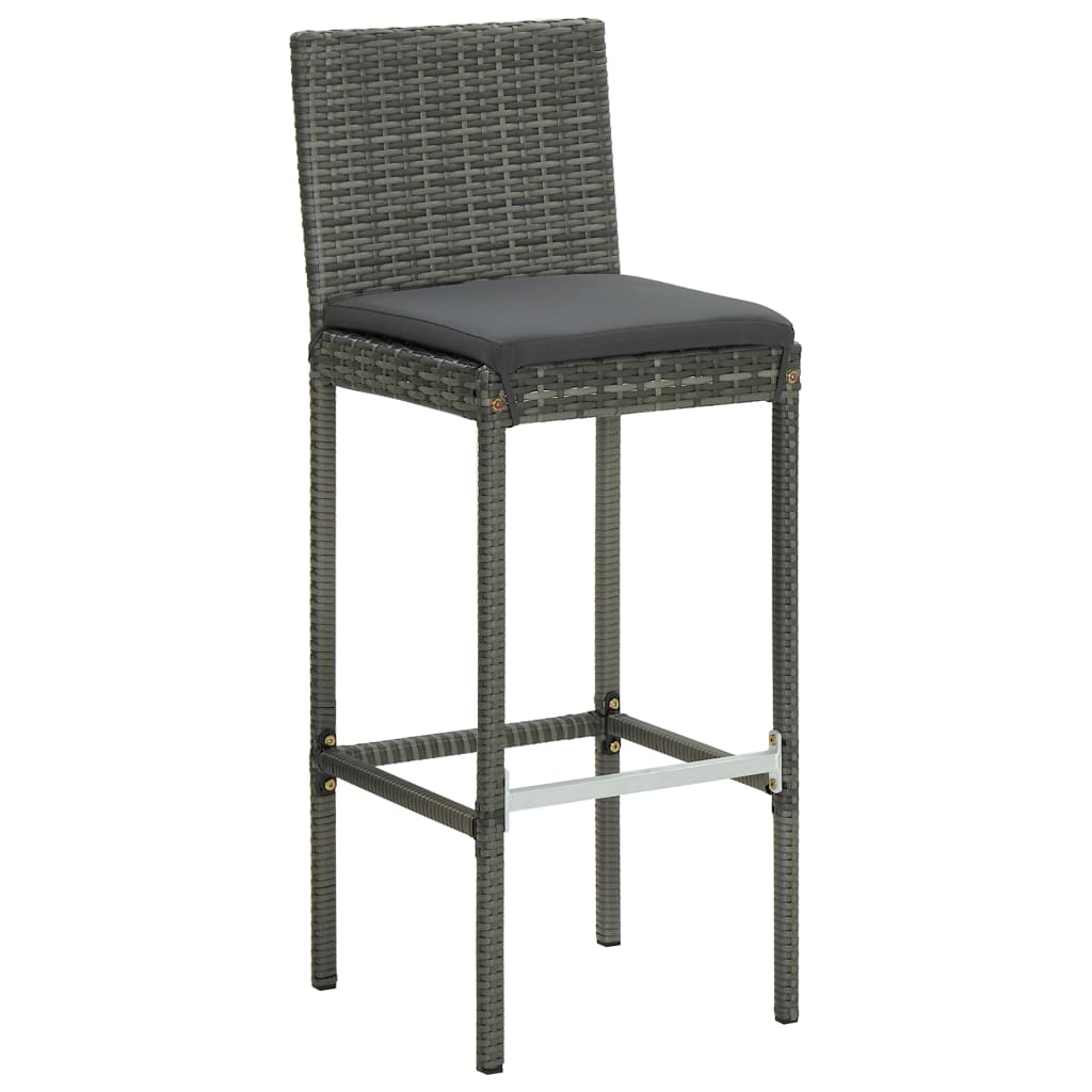 5 Piece Garden Bar Set With Cushions Poly Rattan
