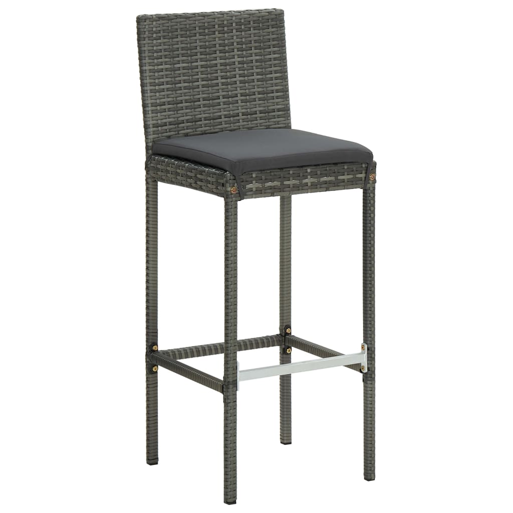 5 Piece Garden Bar Set With Cushions Poly Rattan