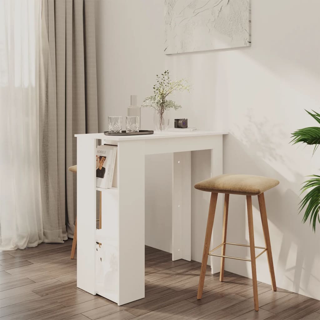 Bar Table With Shelf 102X50X103.5 Cm Engineered Wood