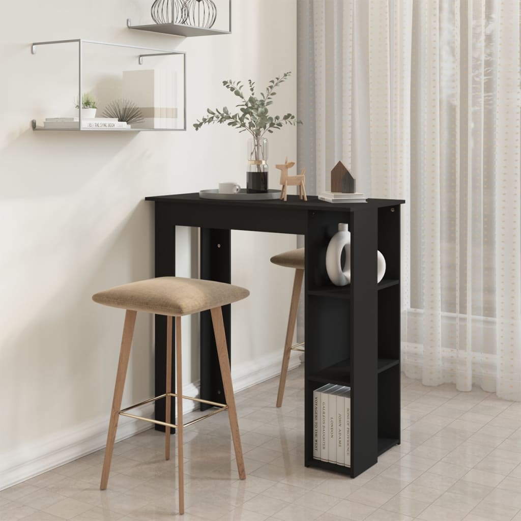 Bar Table With Shelf 102X50X103.5 Cm Engineered Wood