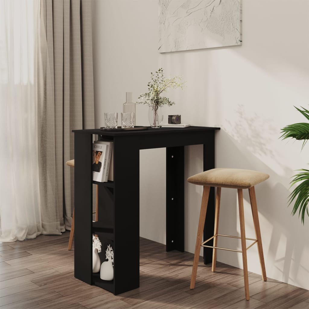 Bar Table With Shelf 102X50X103.5 Cm Engineered Wood