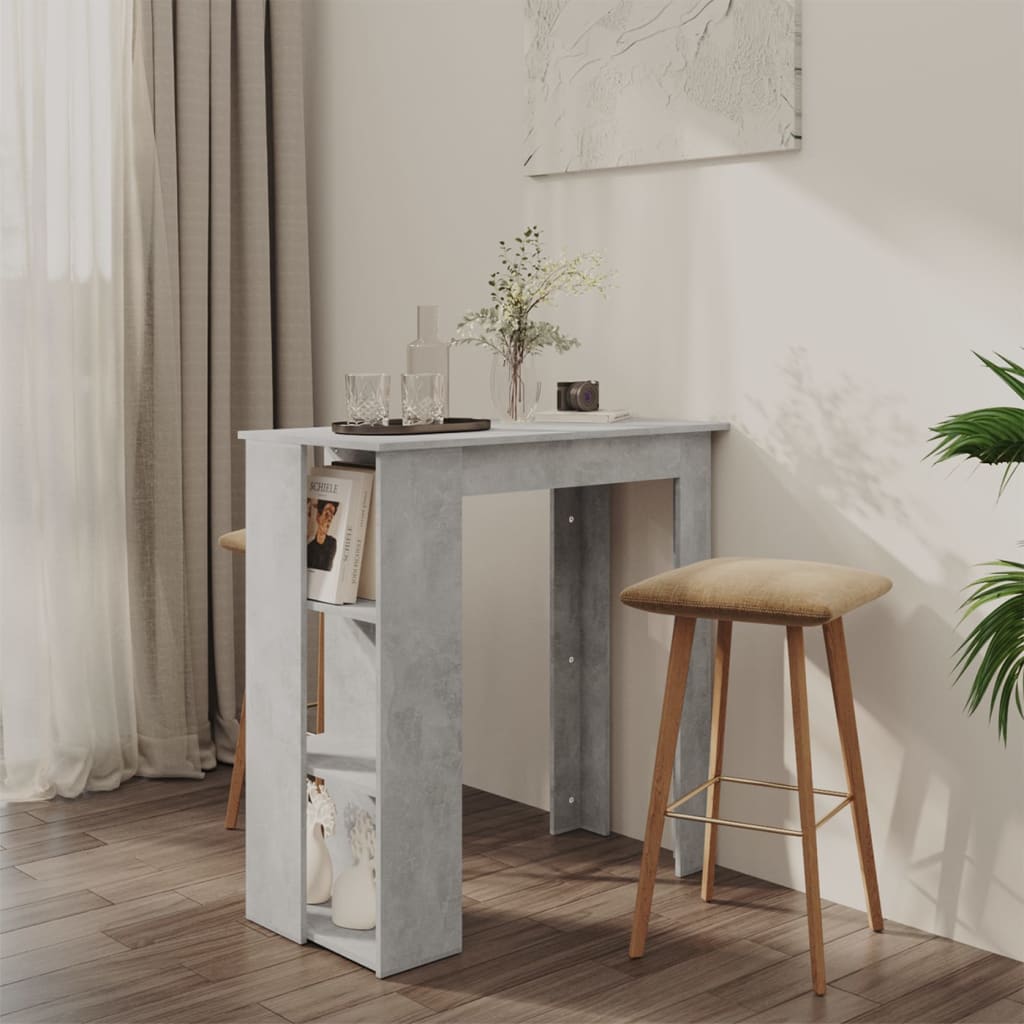 Bar Table With Shelf 102X50X103.5 Cm Engineered Wood