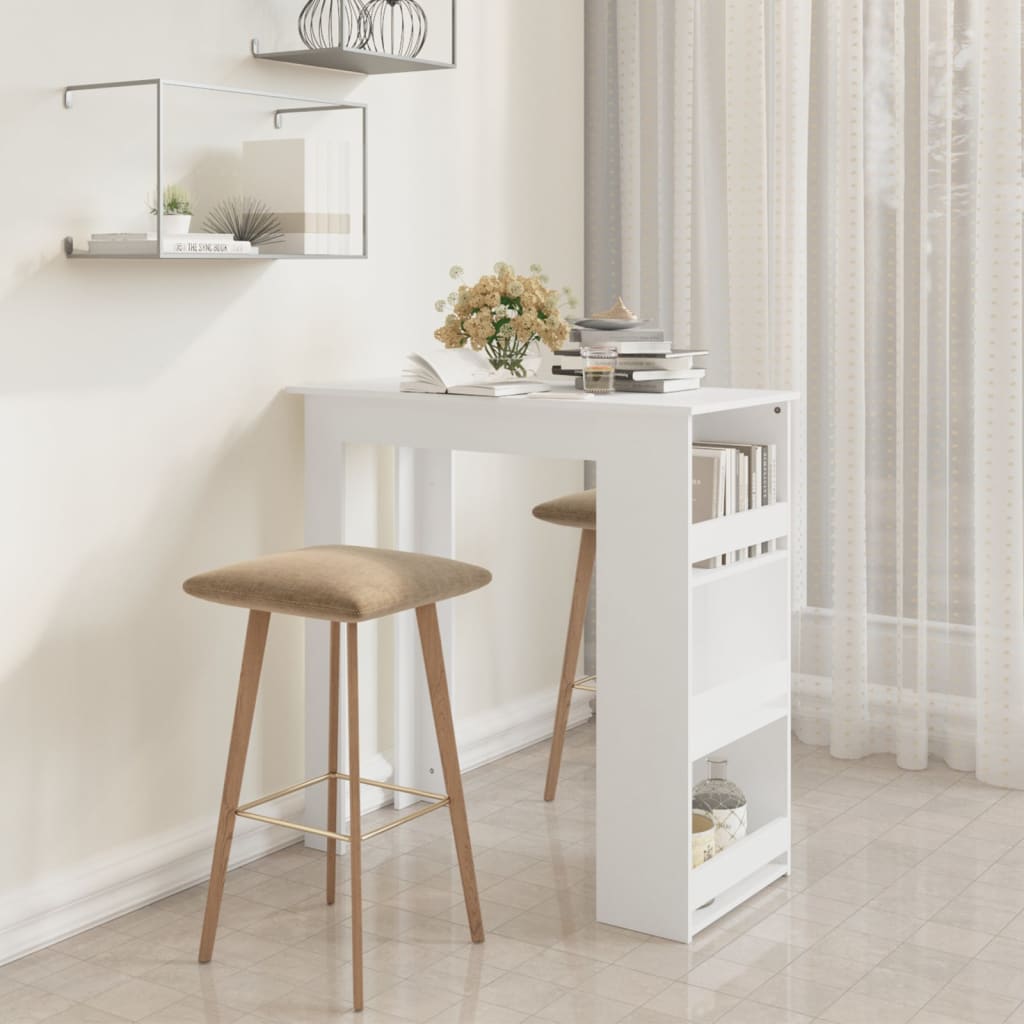 Bar Table With Storage Rack 102X50X103.5Cm Engineered Wood