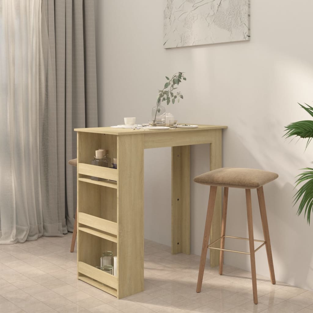 Bar Table With Storage Rack 102X50X103.5Cm Engineered Wood