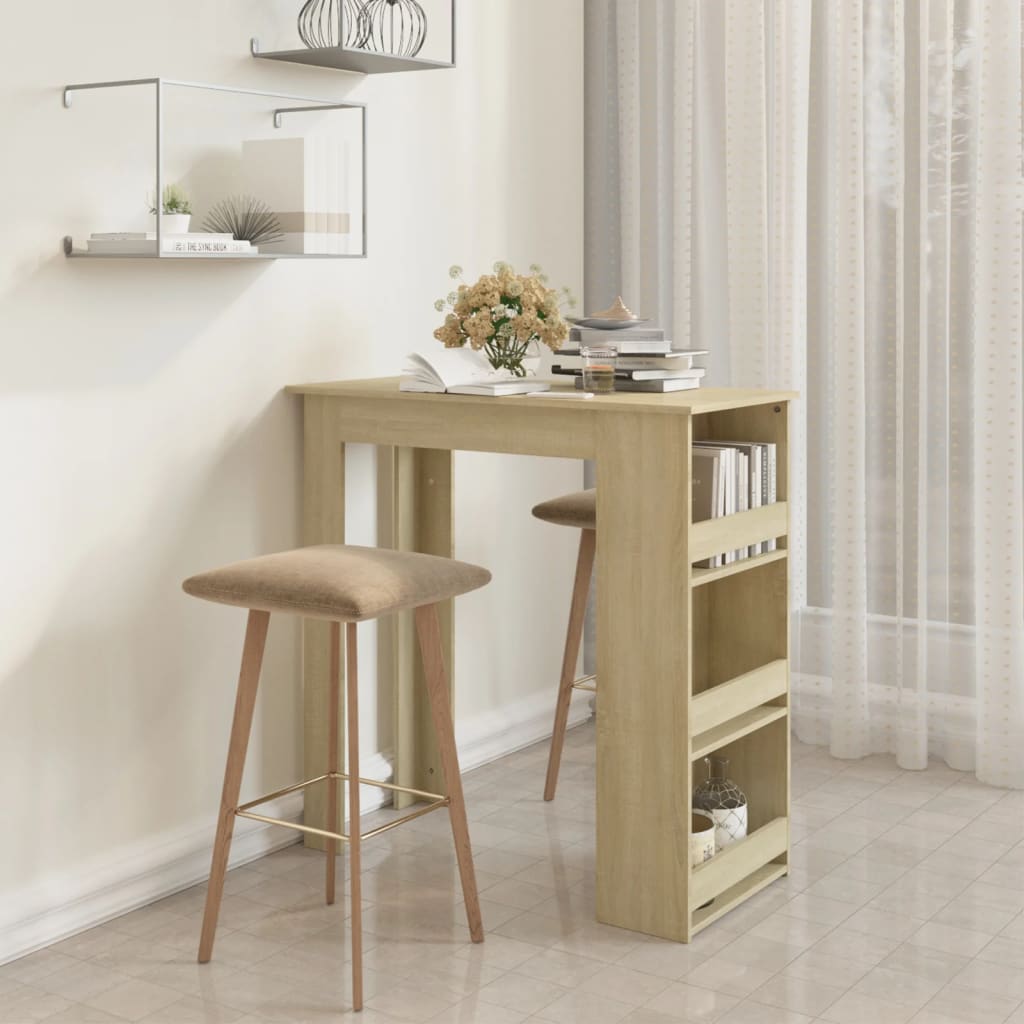 Bar Table With Storage Rack 102X50X103.5Cm Engineered Wood