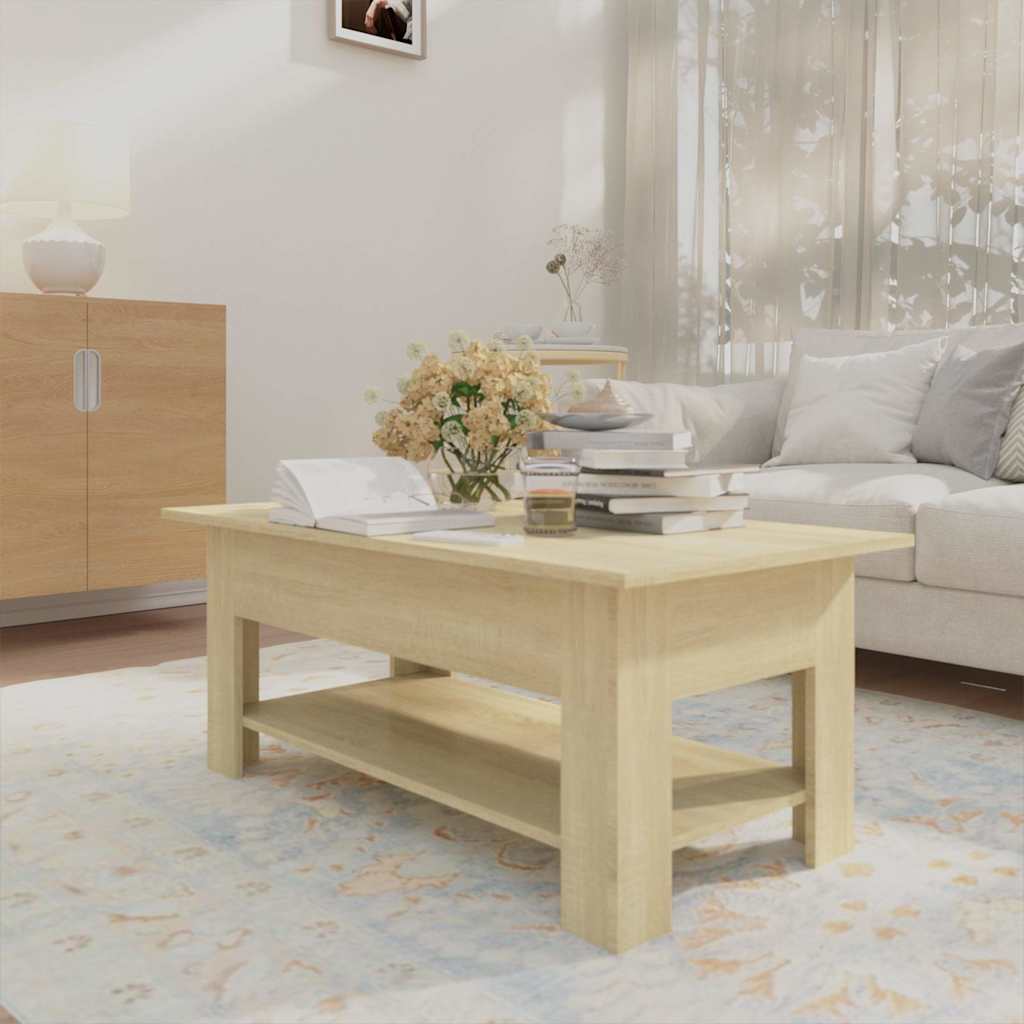 Coffee Table Engineered Wood Smoked Oak Old Wood Artisan Oak Concrete Grey White