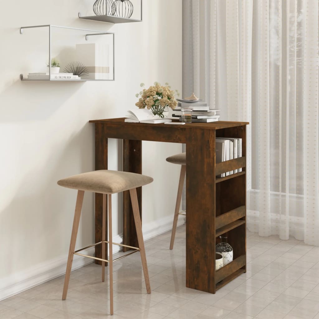 Bar Table With Storage Rack 102X50X103.5Cm Engineered Wood