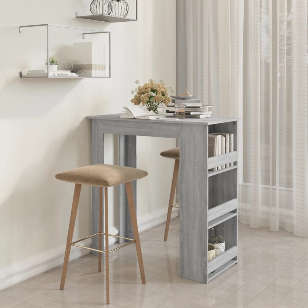 Bar Table With Storage Rack 102X50X103.5Cm Engineered Wood