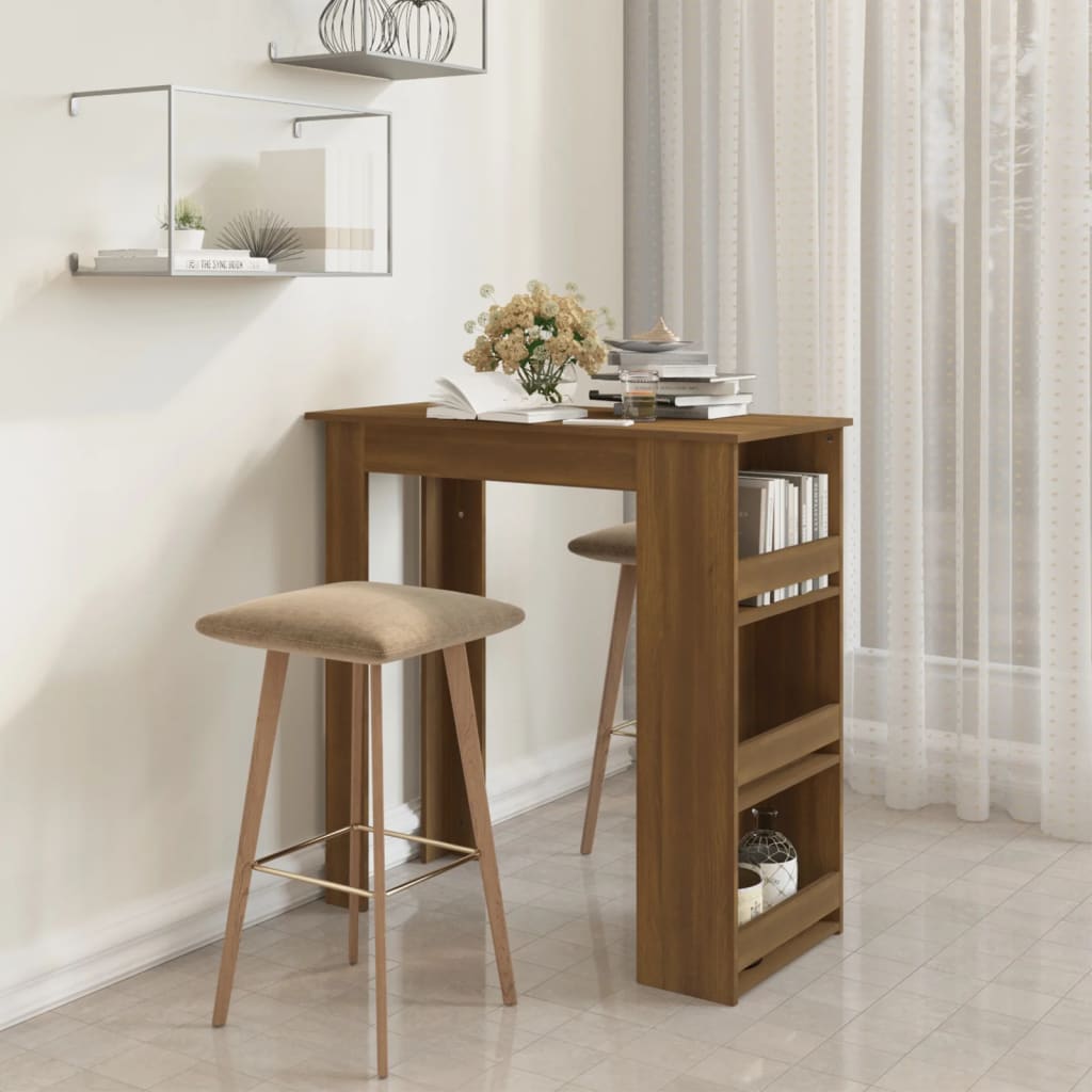 Bar Table With Storage Rack 102X50X103.5Cm Engineered Wood