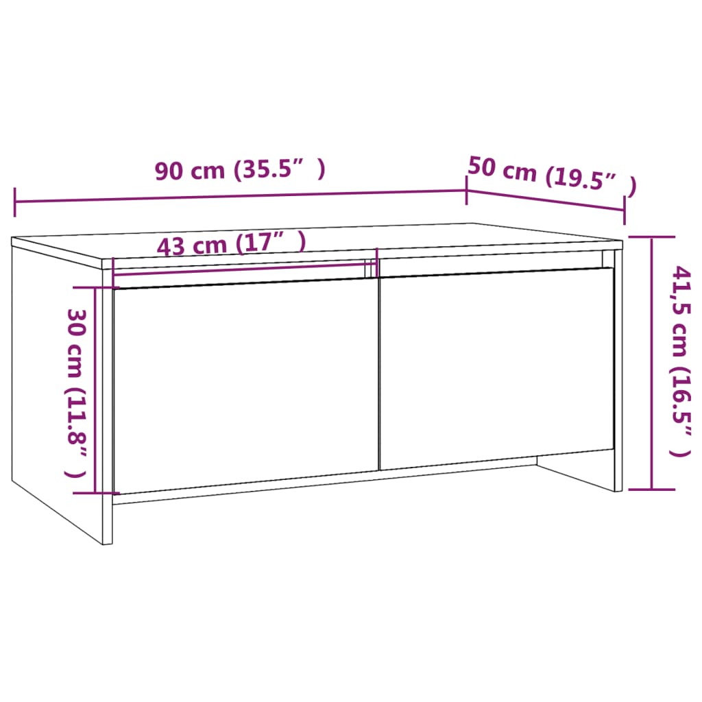 Coffee Table 90X50X41.5 Cm Engineered Wood