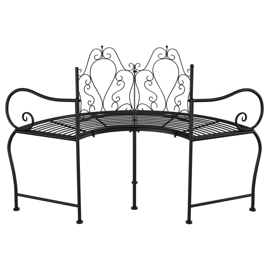 Tree Bench 150 Cm Black Steel