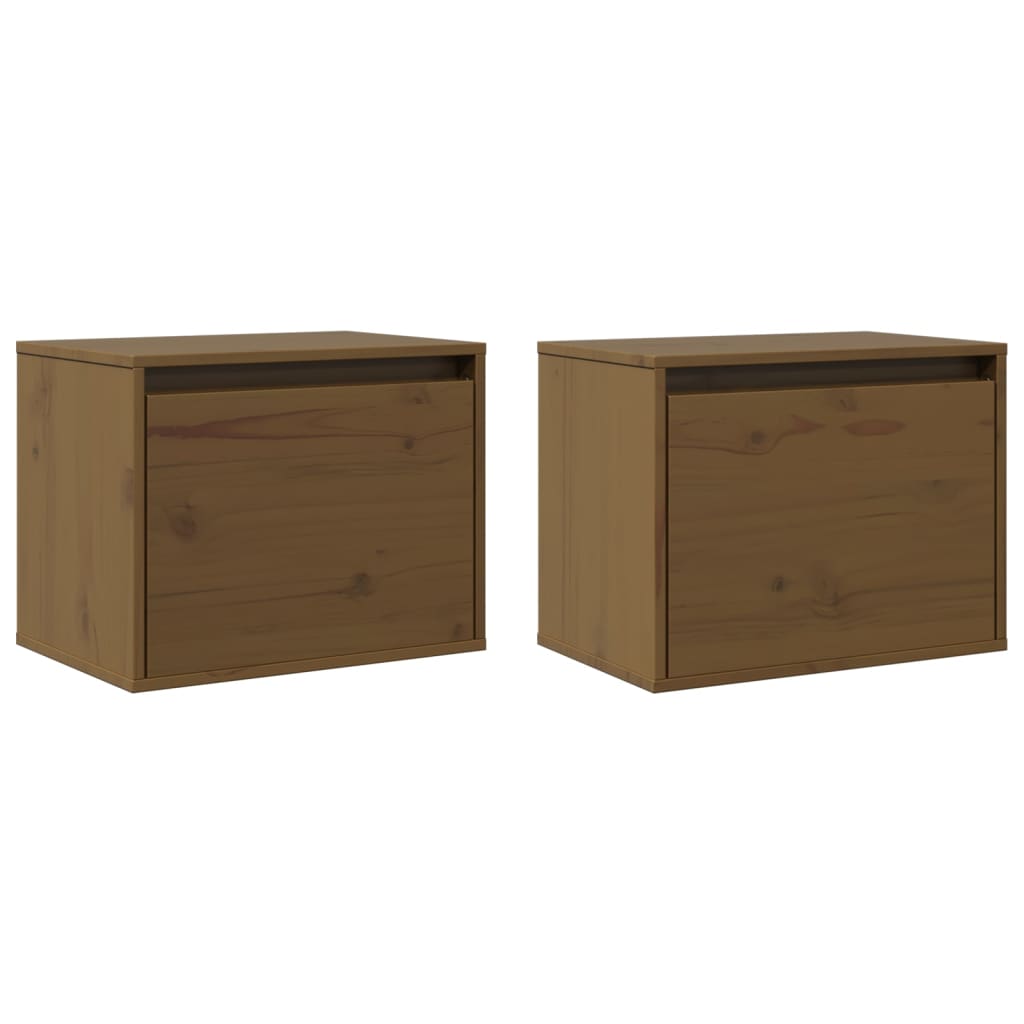 Wall Cabinets 2 Pcs 45X30X35 Cm Solid Pinewood