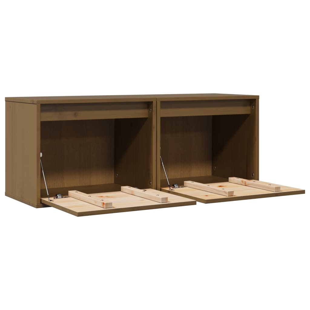 Wall Cabinets 2 Pcs 45X30X35 Cm Solid Pinewood