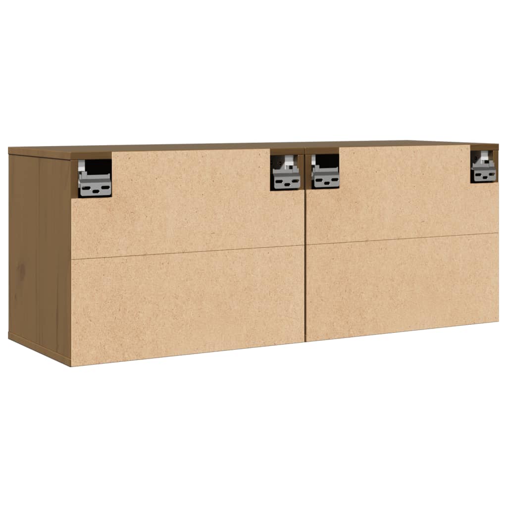 Wall Cabinets 2 Pcs 45X30X35 Cm Solid Pinewood