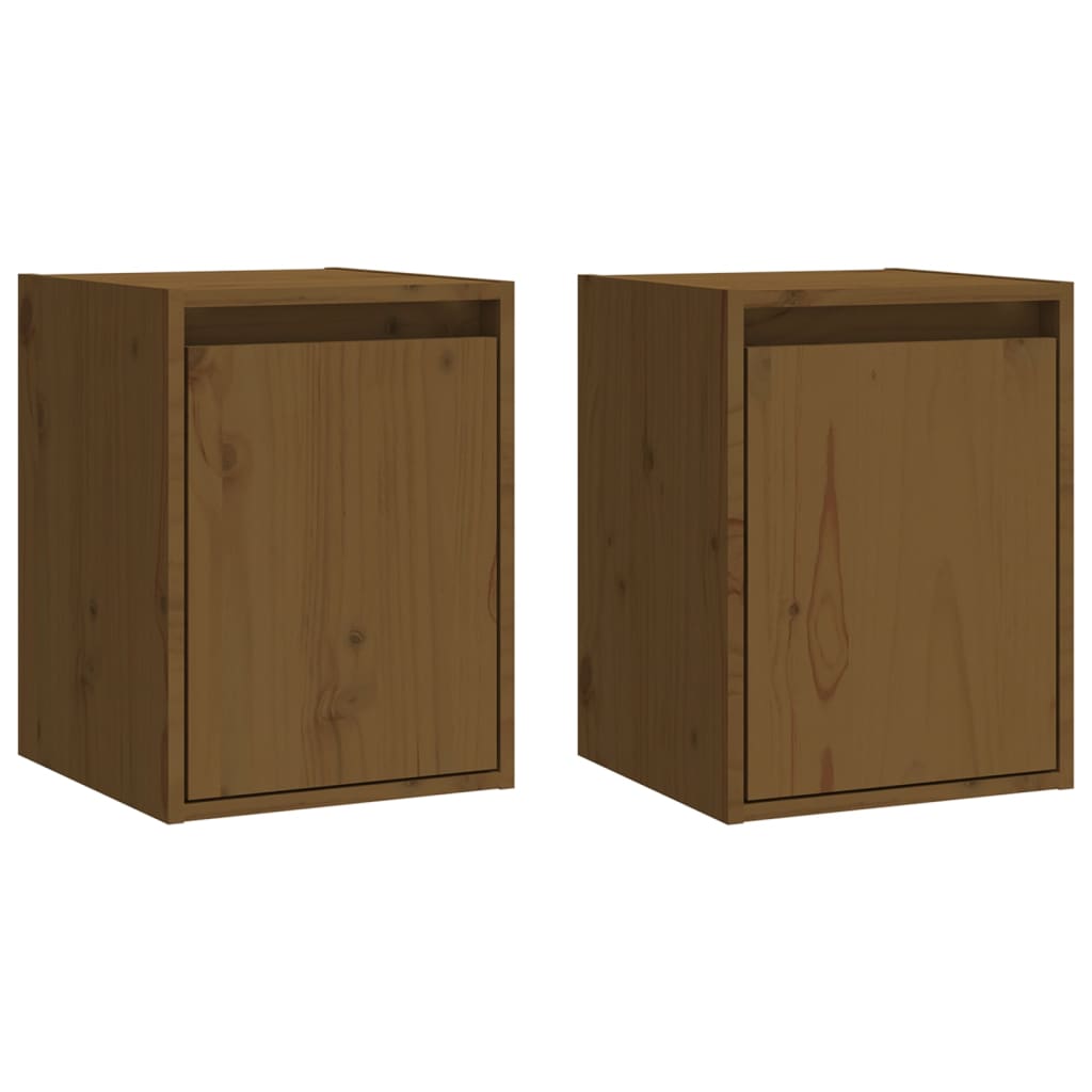 Wall Cabinets 2 Pcs 30X30X40 Cm Solid Wood Pine