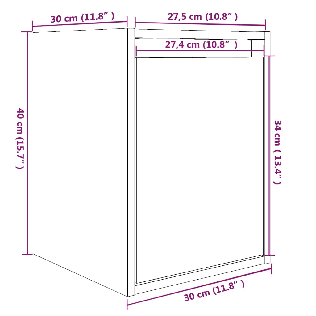 Wall Cabinets 2 Pcs 30X30X40 Cm Solid Wood Pine