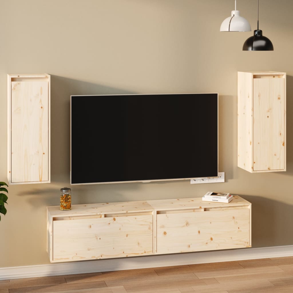 Wall Cabinets 2 Pcs 30X30X80 Cm Solid Wood Pine