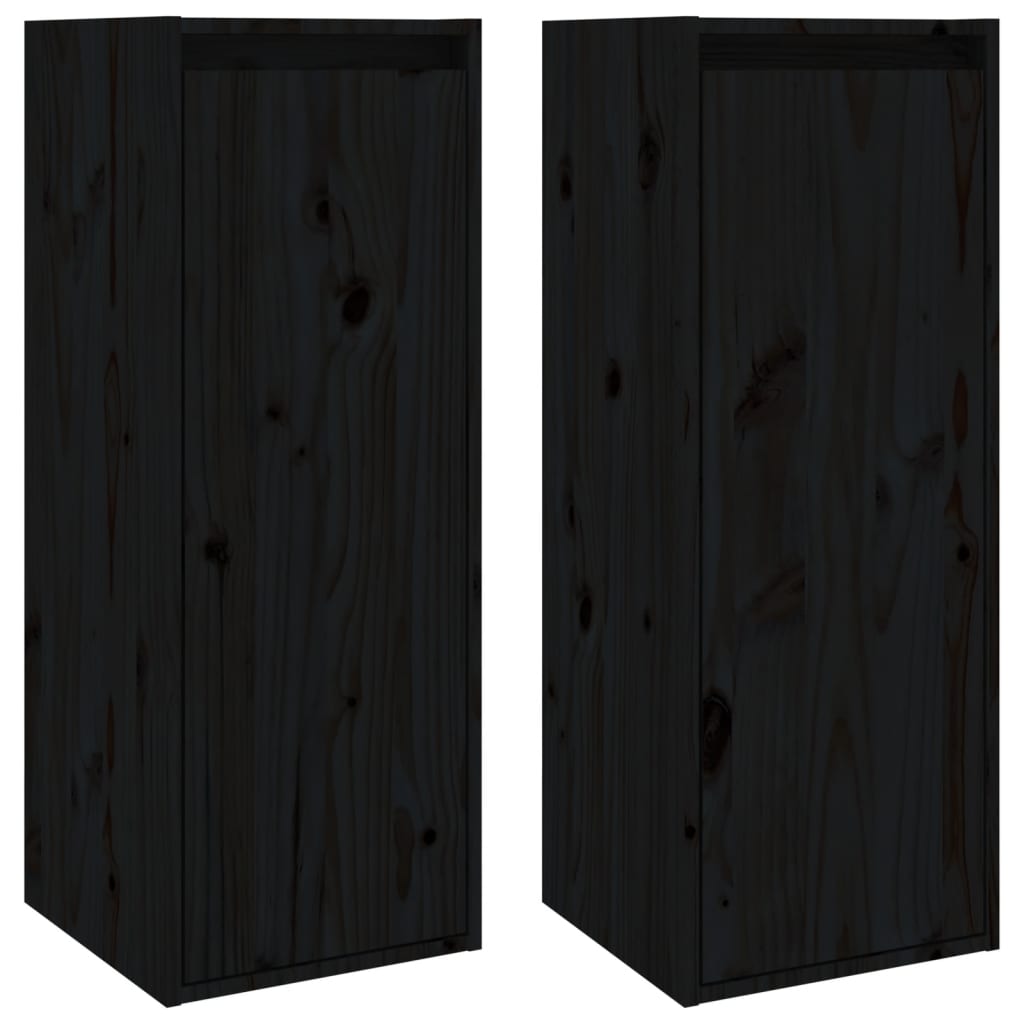 Wall Cabinets 2 Pcs 30X30X80 Cm Solid Wood Pine