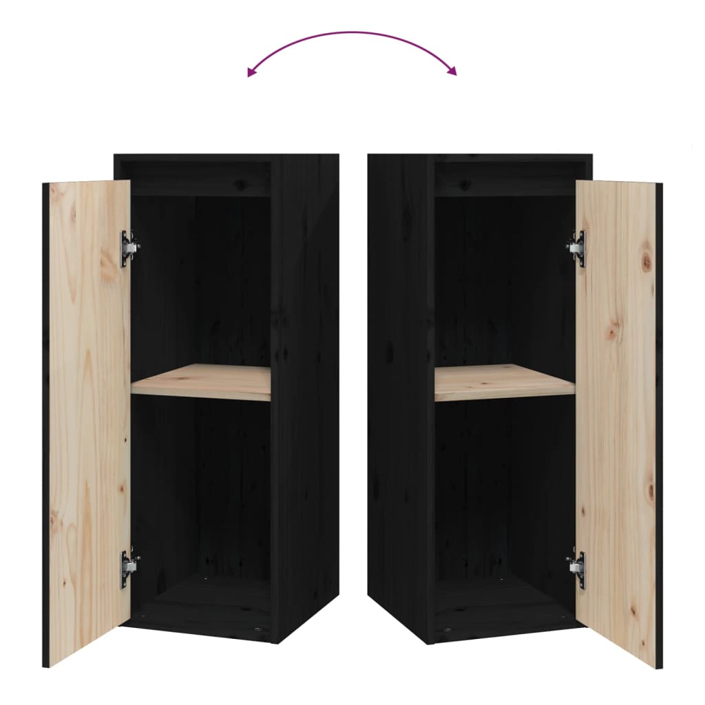 Wall Cabinets 2 Pcs 30X30X80 Cm Solid Wood Pine