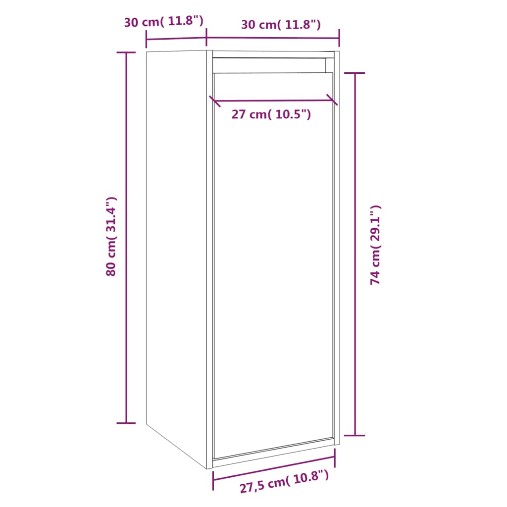 Wall Cabinets 2 Pcs 30X30X80 Cm Solid Wood Pine