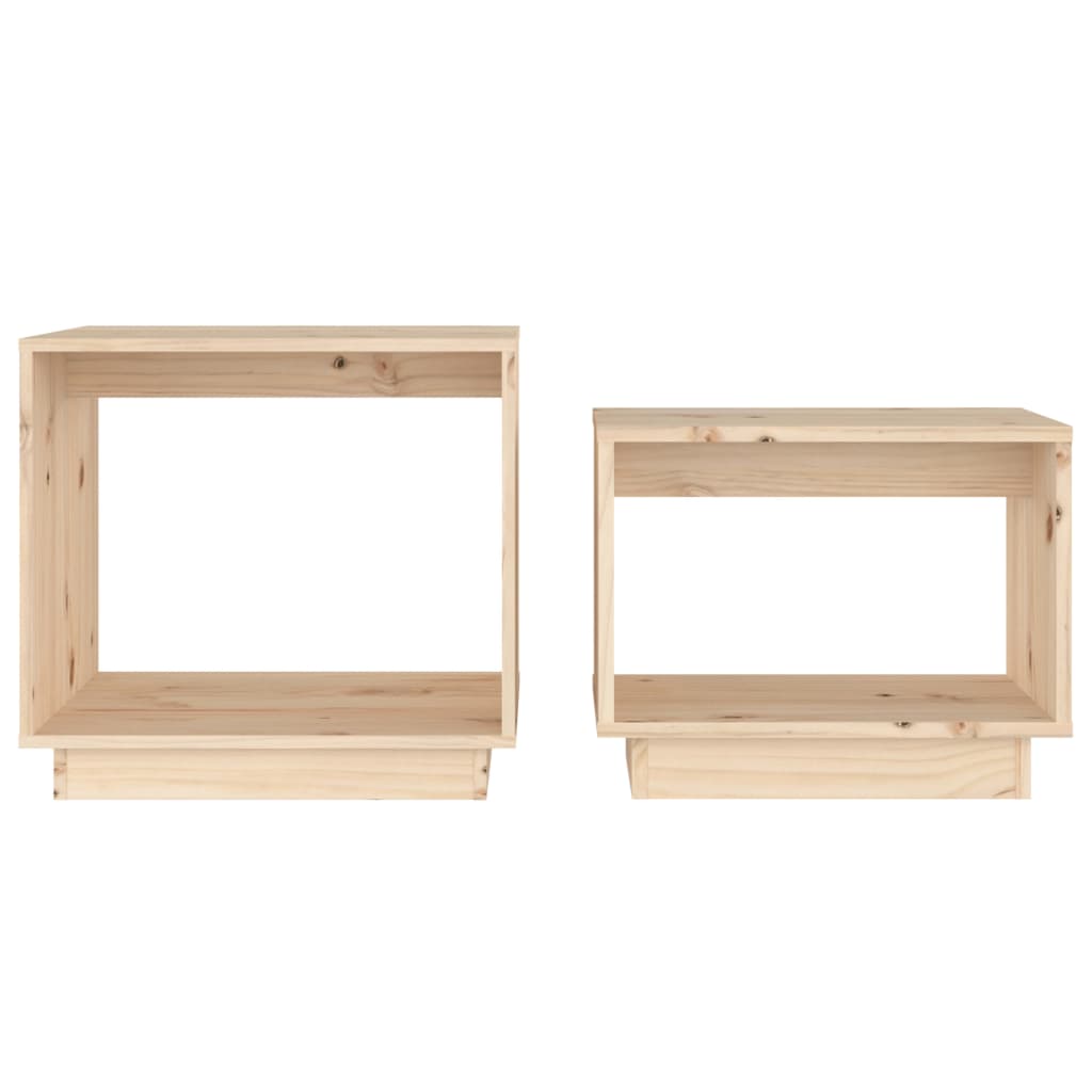 Nesting Coffee Tables 2 Pcs Solid Wood Pine