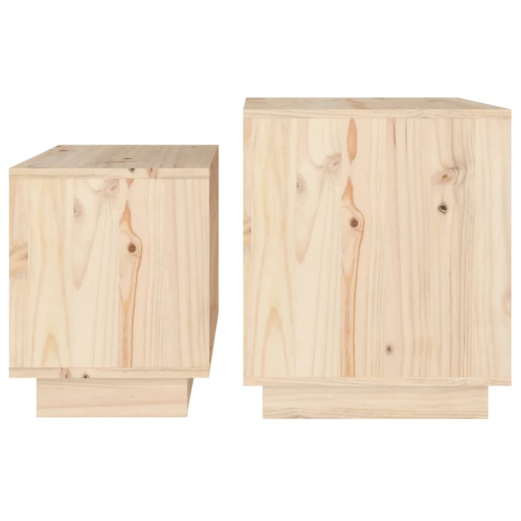 Nesting Coffee Tables 2 Pcs Solid Wood Pine