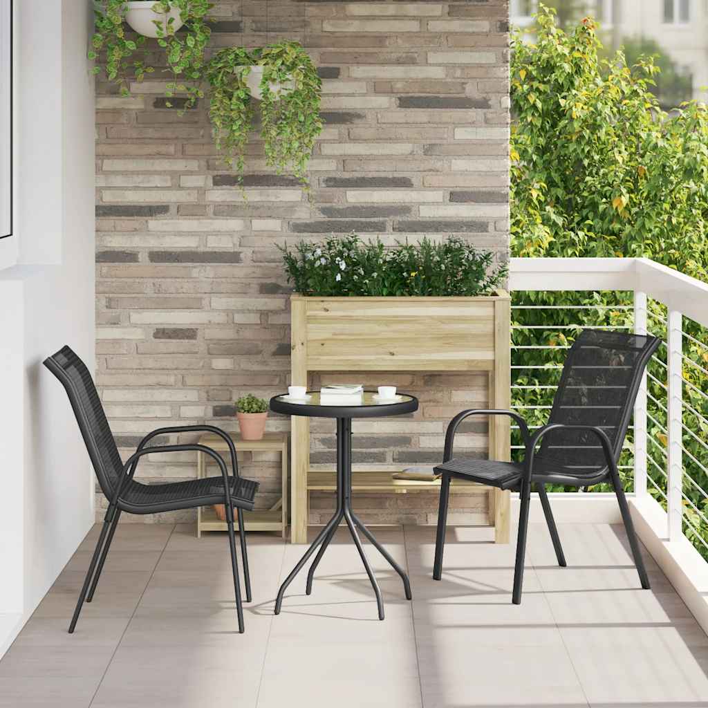 Stackable Garden Chairs 6 Pcs Textilene Fabric