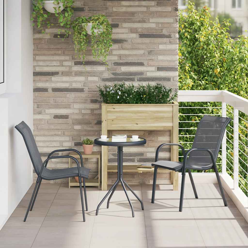 Stackable Garden Chairs 6 Pcs Textilene Fabric