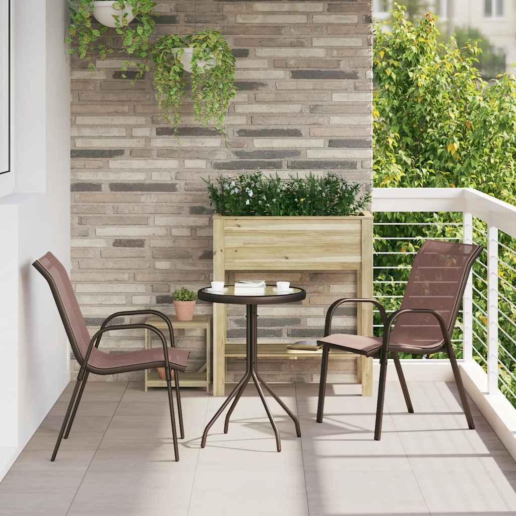 Stackable Garden Chairs 6 Pcs Textilene Fabric