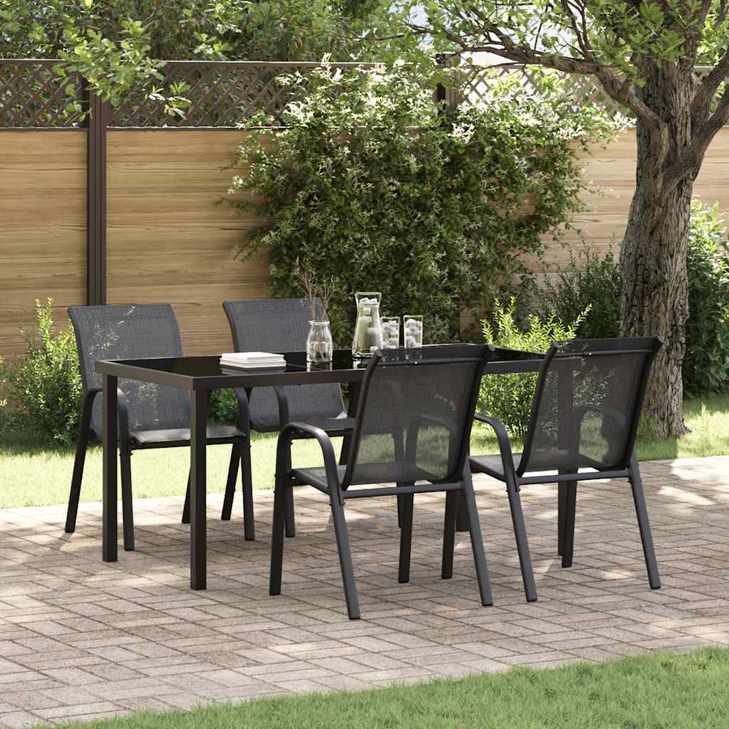 Stackable Garden Chairs 6 Pcs Textilene Fabric