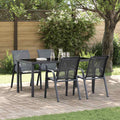 Stackable Garden Chairs 6 Pcs Textilene Fabric