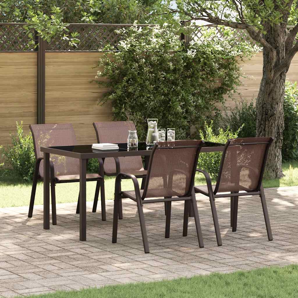 Stackable Garden Chairs 6 Pcs Textilene Fabric