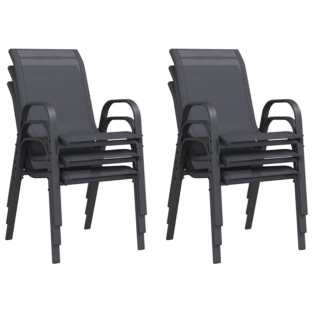 Stackable Garden Chairs 6 Pcs Textilene Fabric