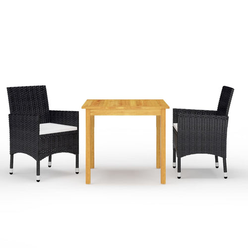 3 Piece Garden Dining Set With Cushions