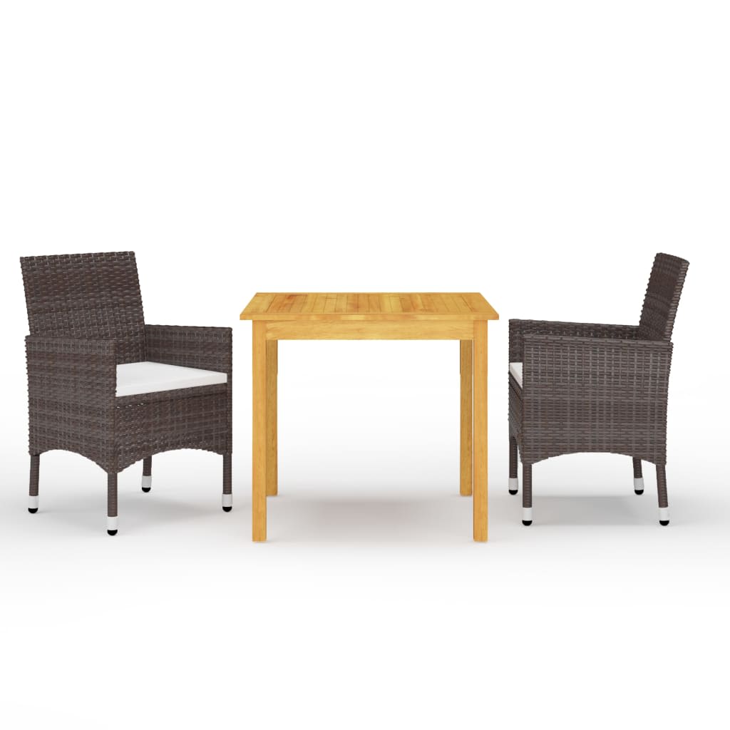 3 Piece Garden Dining Set With Cushions