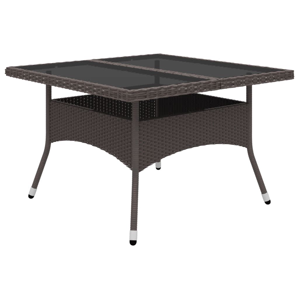 9 Piece Garden Dining Set Poly Rattan And Tempered Glass
