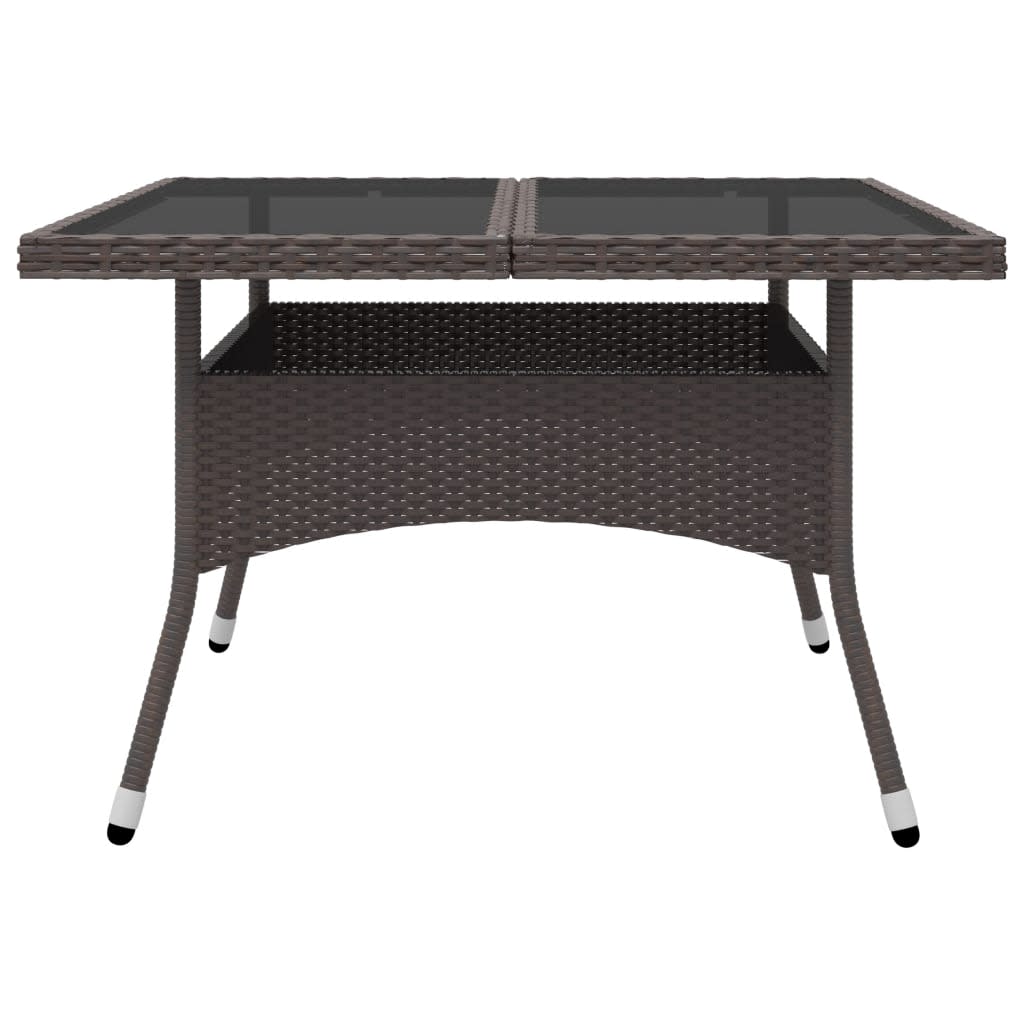 9 Piece Garden Dining Set Poly Rattan And Tempered Glass