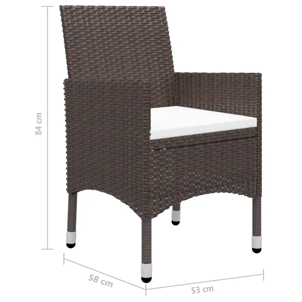 9 Piece Garden Dining Set Poly Rattan And Tempered Glass