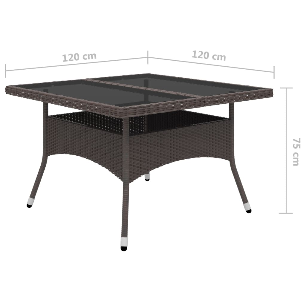 9 Piece Garden Dining Set Poly Rattan And Tempered Glass