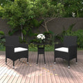 5 Piece Garden Bistro Set Poly Rattan And Tempered Glass